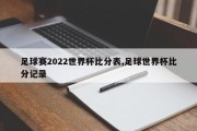 足球赛2022世界杯比分表,足球世界杯比分记录