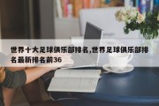 世界十大足球俱乐部排名,世界足球俱乐部排名最新排名前36