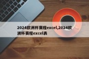 2024欧洲杯赛程excel,2024欧洲杯赛程excel表