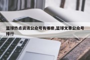 篮球热点资讯公众号有哪些,篮球文章公众号排行