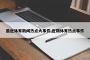 最近体育新闻热点大事件,近期体育热点事件