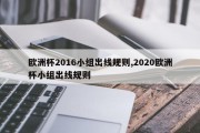 欧洲杯2016小组出线规则,2020欧洲杯小组出线规则