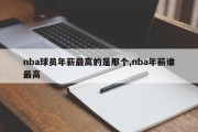 nba球员年薪最高的是那个,nba年薪谁最高