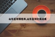 山东篮球赛程表,山东蓝球比赛结果