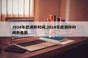 2024年欧洲杯时间,2024年欧洲杯时间表最新