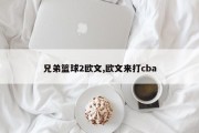 兄弟篮球2欧文,欧文来打cba