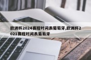 欧洲杯2024赛程时间表葡萄牙,欧洲杯2021赛程时间表葡萄牙