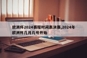 欧洲杯2024赛程时间表决赛,2024年欧洲杯几月几号开始