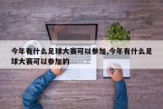 今年有什么足球大赛可以参加,今年有什么足球大赛可以参加的