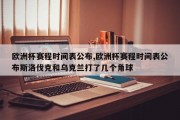 欧洲杯赛程时间表公布,欧洲杯赛程时间表公布斯洛伐克和乌克兰打了几个角球