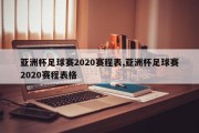 亚洲杯足球赛2020赛程表,亚洲杯足球赛2020赛程表格