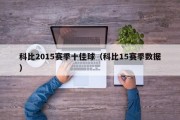 科比2015赛季十佳球（科比15赛季数据）