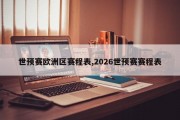 世预赛欧洲区赛程表,2026世预赛赛程表