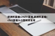 欧洲杯直播cctv5+直播,欧洲杯直播cctv5直播入口西班牙足球