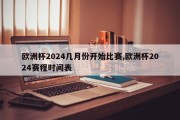 欧洲杯2024几月份开始比赛,欧洲杯2024赛程时间表