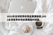 2022年足球世界杯预选赛赛程表,2022足球世界杯预选赛赛程时间表