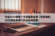 中超2024赛程一览表最新直播（中超赛程2020赛程表第二阶段比赛结果）